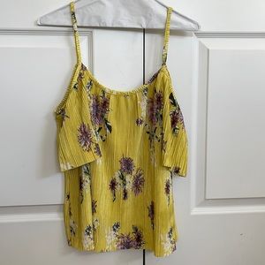 Off the shoulder yellow floral tank